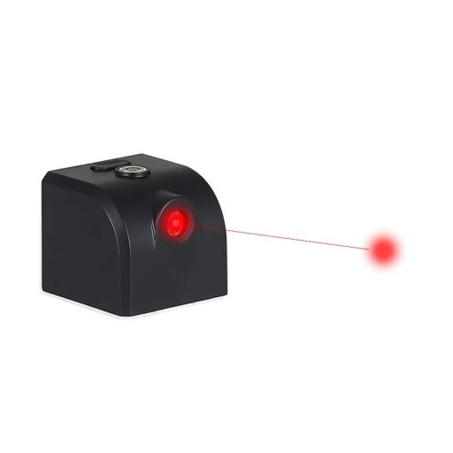 Mini laserová vodováha Červený laser 650 nm Bodový laser Dosah 3–30 m 40 x 35 x 38 mm Magnet a vestavěná libela Černá Na domácí použití