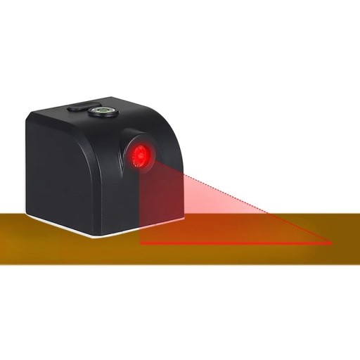 Mini laserová vodováha Červený laser 650 nm Přízemní linie Dosah 3–30 m 40 x 35 x 38 mm Magnet a vestavěná libela Černá Na domácí použití