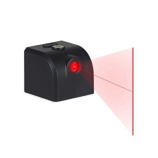 Mini laserová vodováha Červený laser 650 nm Svislá linie Dosah 3–30 m 40 x 35 x 38 mm Magnet a vestavěná libela Černá Na domácí použití