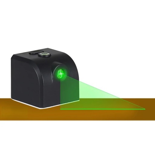 Mini laserová vodováha ZhonNa Zelený laser Přízemní linie Dosah 3–30 m 40 x 35 x 38 mm Magnet a vestavěná libela Černá Na domácí použití