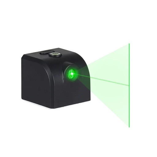 Mini laserová vodováha ZhonNa Zelený laser Svislá linie Dosah 3–30 m 40 x 35 x 38 mm Magnet a vestavěná libela Černá Na domácí použití