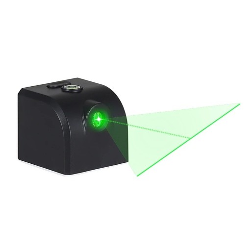 Mini laserová vodováha ZhonNa Zelený laser Vodorovná linie Dosah 3–30 m 40 x 35 x 38 mm Magnet a vestavěná libela Černá Na domácí použití
