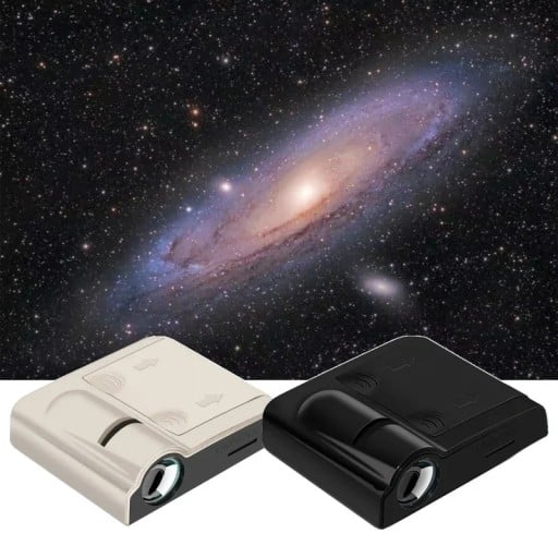 Mini LED projektor nočnej oblohy s 16 filmami, 27 x 63 x 65 mm, napájanie 3x AAA batérie, motívy planét a galaxií pre milovníkov vesmíru