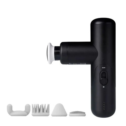 Mini masážní pistole Plynulá regulace 750 až 3000 ot./min Amplituda 7 mm Hmotnost 255 g Silikonové nástavce USB-C Na svaly i masáž hlavy