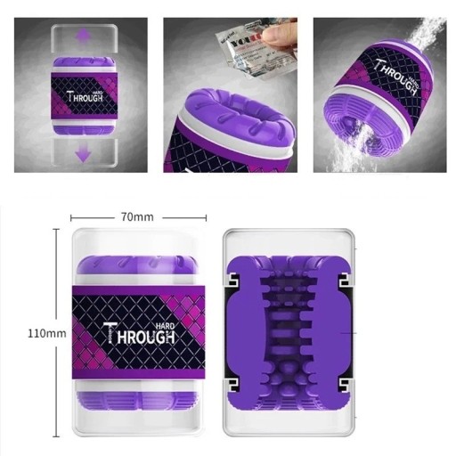 Mini masturbatore in silicone per uomo 11x7 cm con interno realistico per stimolazione manuale, superficie morbida, confezione discreta