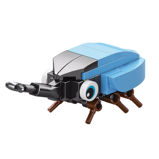 Mini model nosorożyka 2.9 x 7.1 x 2.7 cm 41 ks mikro stavebnice 3D bloki dla dzieci od 9 lat Edukacyjna zabawka owady i zwierzęta do składania