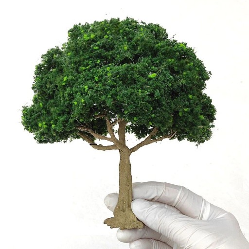 Mini modeltræ ca. 18 cm Realistisk dekorativt træ til diorama modellandskab trådkrop tæt krone