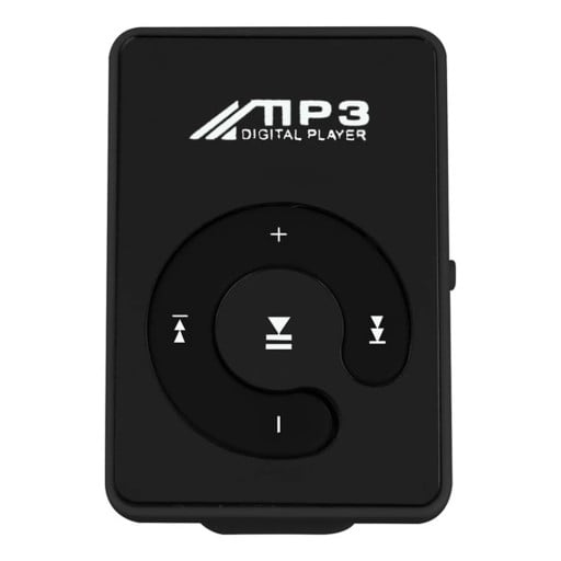 Mini MP3 Speler Zwart USB Opladen Kledingclip MicroSD Slot tot 16GB 4,2x2,9x1,4 cm