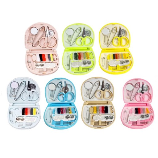Mini-naaiset in vierkante doos 7x6 cm Naaiset voor thuis Minimalistische stijl Plastic doos Gecombineerde naaigereedschap DIY