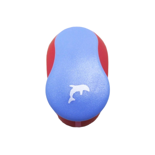 Mini-papierpons in de vorm van een dolfijn. Perforator om een dolfijnmotief in papier te vormen. Papierpons voor kinderen. Kinderperforator met een dolfijn 5 x 4,5 x 3 cm.