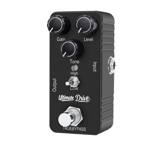 Mini pedala de efect pentru chitară Ultimate Drive Efect de distors compact True Bypass Corp din plastic rezistent Sunet puternic de overdrive pentru chitară