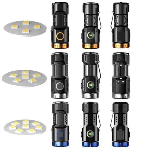 Mini Rechargeable LED Torch S-521 8.1 × 3.1 × 3.1 cm USB-C Magnetic Clip 6 Modes Side Light Pocket EDC