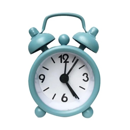 Mini reloj despertador de metal 6,3 x 2 x 4,3 cm Funcionamiento silencioso Diseño clásico Cuerpo de metal Pila AG13 incluida Tamaño de viaje Decoración elegante