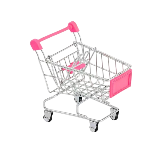 Mini rózsaszín bevásárlókosár 11,5 x 8,5 cm