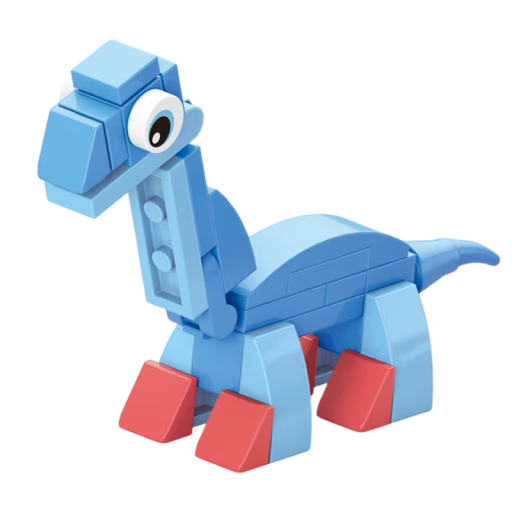 Mini set de construcción 3D 2,1 x 9,4 x 6 cm 35 piezas Bloques micro Modelo pequeño de Brontosaurus Kit de construcción creativa para niños Bloques de dinosaurio apilables