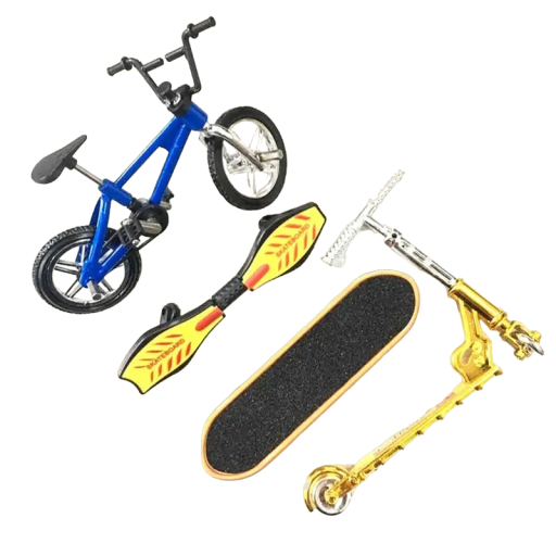 Mini skateboard, fiets en scooter set