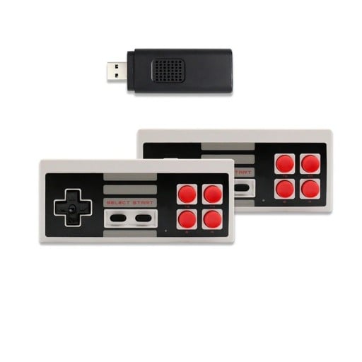 Mini-Spielkonsole für den Fernseher mit 620 integrierten Spielen Zwei Retro-Controller für das Spielen zu zweit Steuerkreuz und vier Tasten