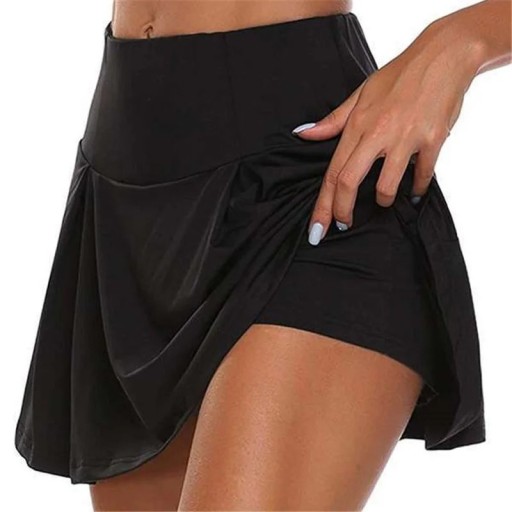 Mini spódniczka damska z wbudowanymi spodenkami Krótka spódniczka sportowa z wysokim stanem na lato Wygodna spódnica do ćwiczeń i wypoczynku