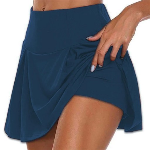 Mini spódniczka damska z wbudowanymi spodenkami Krótka spódniczka sportowa z wysokim stanem na lato Wygodna spódnica do ćwiczeń i wypoczynku