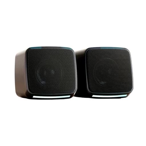 Mini stereo computer højttalere 6 W USB strøm 3,5 mm AUX RGB LED lys 7,2 x 7,2 x 7,7 cm sorte bærbare til computer og bærbar