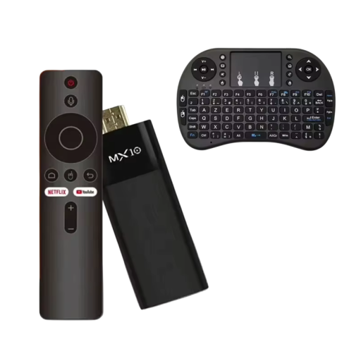 Mini stick TV Android 13 2+16 GB HDMI Google Assistant Receptor Full HD 4K Wi-Fi 2.4/5GHz cu mini tastatură wireless 2.4G și touchpad