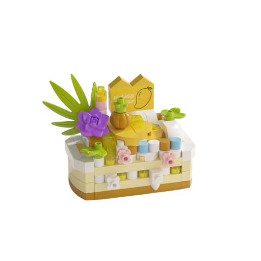 Mini Sweet Dessert 3D Building Set Pineapple Cake with Decoration Micro Bricks Creative Particle Blocks for Children 8+ and Adults Birthday Gifts