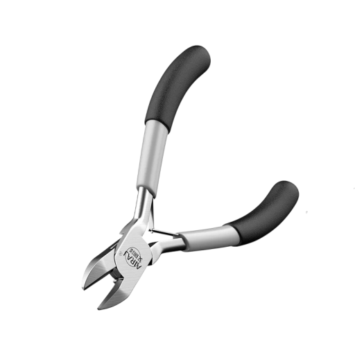 Mini szczypce do cięcia z sprężyną 110 mm stal węglowa czarno-srebrne wykończenie do precyzyjnego cięcia drutów i drobnych prac