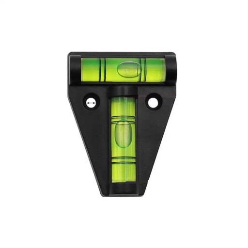Mini T Wasserwaage dreieckig mit doppelter Blase 43 × 58 × 18 mm Kunststoff schwarz-grün Messwerkzeug für präzise Ausrichtung
