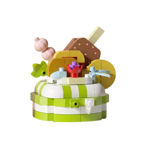 Mini taartje groen-wit 3D bouwset micro stenen Kleine set desserttaart Decoratieve blokken Speelgoed voor kinderen 8+ Creatief cadeau voor jongens en meisjes