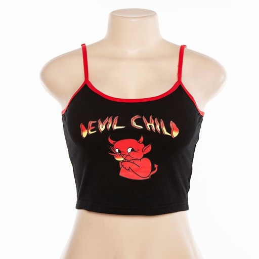 Mini-Tanktop für Damen mit Teufelsaufdruck