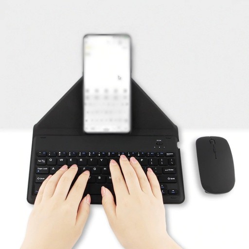 Mini tastatură cu suport și mouse