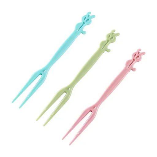 Mini tenedores para frutas con motivo infantil de granja 50 unidades set de plástico para aperitivos y postres utensilios de mesa para servir
