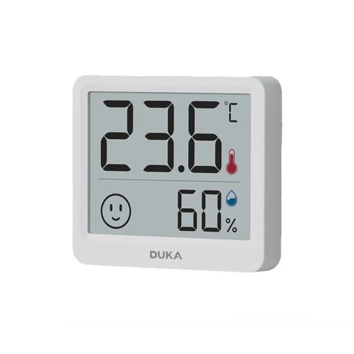 Mini termómetro digital con higrómetro Pantalla LCD de 53 x 60 mm Batería CR2032 Indicador de confort de 360° Medición de temperatura y humedad