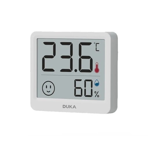 Mini thermomètre numérique avec hygromètre 53 x 60 mm écran LCD batterie CR2032 indicateur de confort à 360° Mesure intérieure de la température