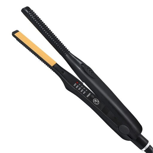 Mini Titanium Haarstijltang Teddy Wave Dunne Potloodkrultang voor Kort Haar Mannen en Vrouwen Reisformaat EU-stekker