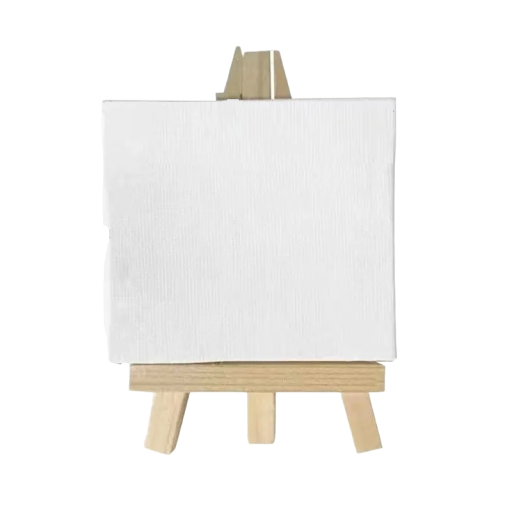 Mini toile de peinture avec chevalet en bois 2 pièces