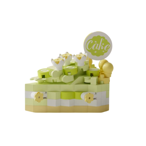 Mini tort z 145 mikro cegiełek 4,95 x 2,9 x 4,65 cm Kreatywna konstrukcja słodkości dla dzieci 8+ i dorosłych Dekoracja ciasta w świeżym kolorze
