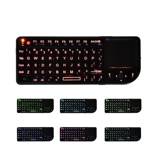Mini trådløst baggrundsbelyst tastatur med touchpad