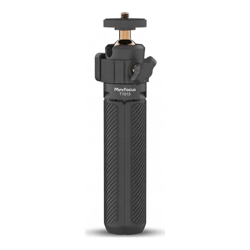 Mini trépied et perche à selfie 15–30 cm avec tête sphérique 360° Filetage 1/4 pouce Charge maximale 2 kg Noir Pour caméras d'action et appareils