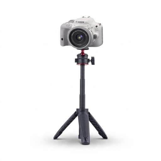 Mini trépied pour appareil photo et téléphone 15 à 27 cm Trépied de table en aluminium avec tête à rotule et poignée Charge maximale 1 kg Noir-rouge