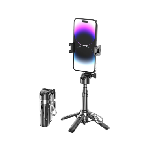Mini treppiede telescopico Bluetooth e bastone per selfie 11,7–41,5 cm Supporto portatile per telefono Treppiede pieghevole multifunzionale