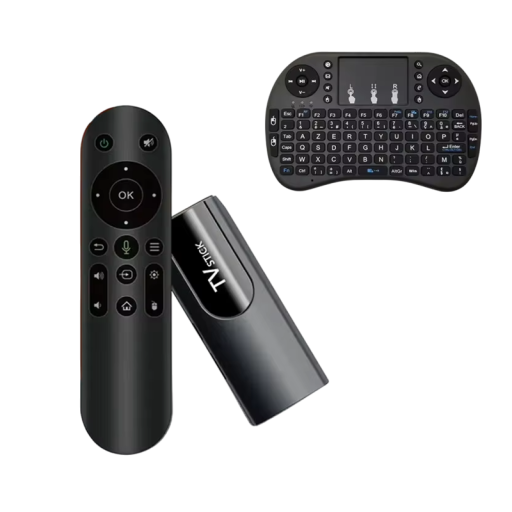 Mini TV stick Android 13 4K HDMI Google Assistant 2+16 GB Full HD Wi-Fi 2,4/5 GHz z mini klawiaturą bezprzewodową 2,4 GHz z touchpadem Domowa rozrywka