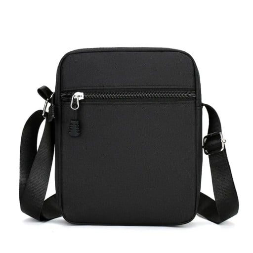 Mini-Umhängetasche für Herren, 20 × 15 × 5 cm, lässige kleine schwarze Umhängetasche aus Oxford-Polyester, einfache Nylontasche für Männer