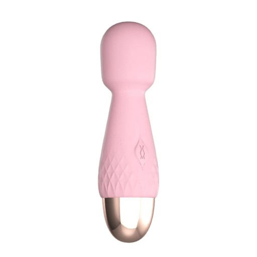 Mini vibrador de silicona 10,2x2,6 cm en forma de Varita Mágica con 10 modos de vibración y puerto USB oculto, embalaje discreto.