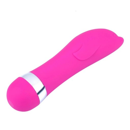 Mini vibrador de silicona con forma de cabeza de delfín, funcionamiento silencioso, fácil de controlar, superficie agradable, embalaje discreto.