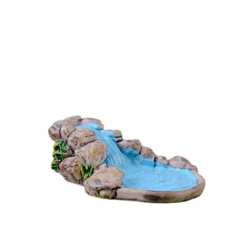Mini vodopád 5,4 × 1,6 cm Dekorativní vodopád s jezírkem pro mini zahradu dioráma modelová krajina jezírko vodní scenérie dekorace