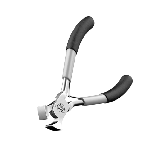 Mini zijkniptang 103 mm hooggelegeerd staal zwart-zilver uitvoering met veer voor nauwkeurig knippen en detailwerk