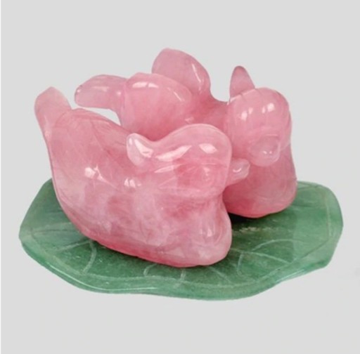Miniatures décoratives de canards en quartz 2 pcs