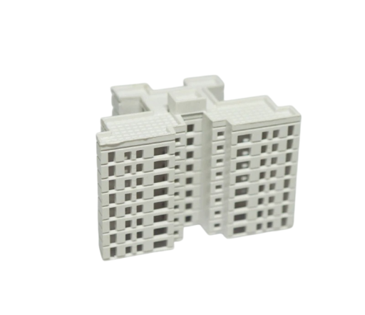 Miniaturní budova 1:500 45 x 26 x 32 mm ABS stavebnice model domu pro architektonické dioráma a městskou krajinu
