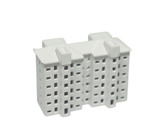 Miniaturní budova 1:500 49 x 20 x 39 mm ABS stavebnice model domu pro architektonické dioráma a městskou krajinu